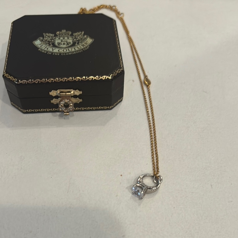 Juicy couture engagement ring necklace *rare* with box